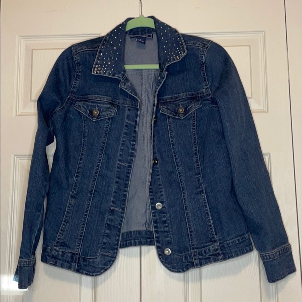 Denim Jacket with Rhinestones